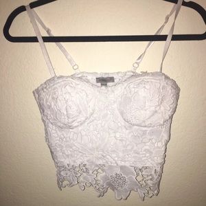 White Lace Crop Top